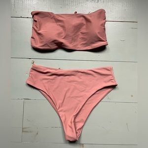 Shein Bikini strapless rust salmon large